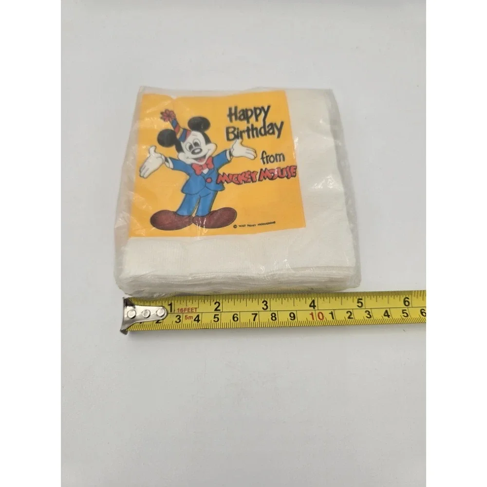 Vintage Mickey Mouse Paper Party Napkins Walt  Disney Productions 1970s